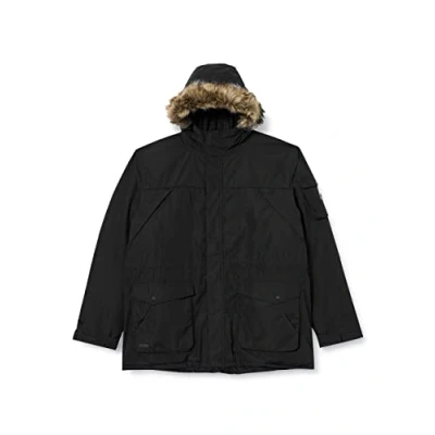 Image of Regatta Salinger II Waterproof Breathable Taped Seams Insulated Taffeta Lining Hooded with Removable Faux Fur Trim Jacket Black, XXX Large