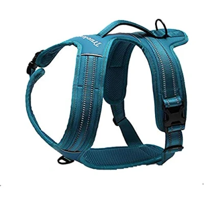 Image of Truelove Dog Harness With Handle Soft Padded Pet Vest,Reflective Material,Adventure Training,Strong Oxford Outer Layer for larger dogs TLH5551 (Blue,M)