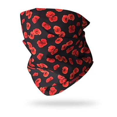 Image of Ruffnek POPPY/POPPIES Snood, Neck warmer, gaiter, Multifunctional Headwear, Tube Scarf ONE SIZE for Men, Women &amp; Children
