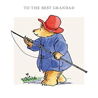 Image of Museums &amp; Galleries Paddington Bear Fishing Best Grandad Birthday Greeting Card with White Envelope