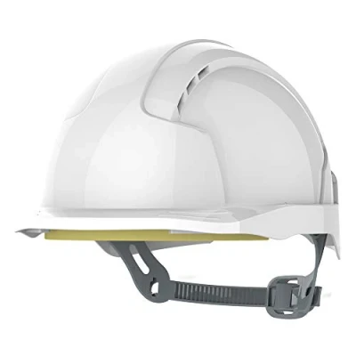Image of JSP EVOLite Lightweight ABS Safety Helmet micro Peak Slip Ratchet White Vented (AJD160 000 100)