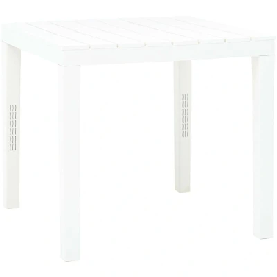 Image of vidaXL Garden Table White 78x78x72 cm Plastic