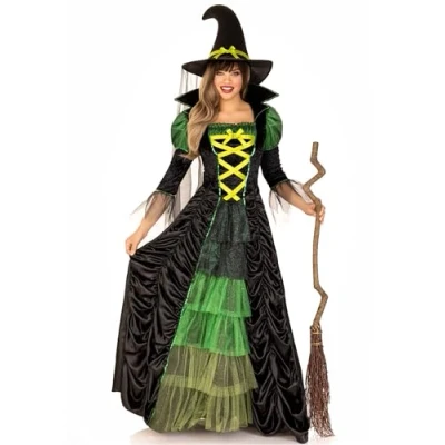 Image of Leg Avenue Storybook Witch Costume (S/M, Black/Green)