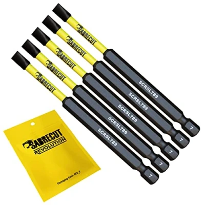 Image of 5 x SabreCut SCRSL789_5 89mm SL7 Slotted Magnetic Impact Screwdriver Driver Bits Set Single Ended Heavy Duty Compatible with Dewalt Milwaukee Bosch Makita and Others