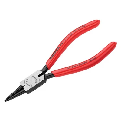 Image of Knipex Circlip Pliers for internal circlips in bore holes black atramentized, plastic coated 140 mm (self service card/blister) 44 11 J1 SB
