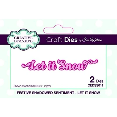 Image of Creative Expressions Sue Wilson Festive Shadowed Sentiment Let It Snow Craft Die, Largest Die 8 x 1.2 cm, (CEDSS011)