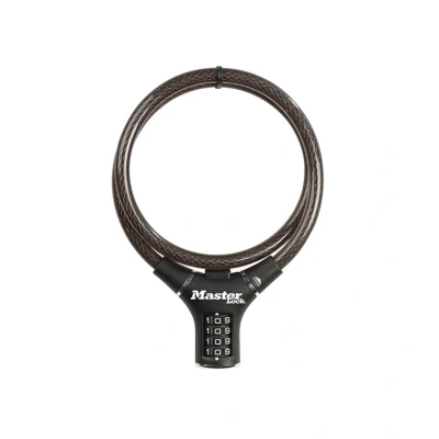 Image of Master Lock Bike Cable [Combination] [90 cm Cable] [Outdoor] 8229EURDPRO Ideal for Bike, Electric Skateboards, Strollers, Lawnmowers and other Outdoor Equipments, Black