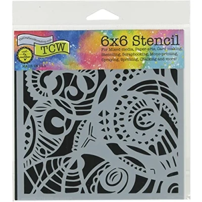 Image of The Crafters Workshop Stencil Free Swirl, Synthetic Material, 18 x 16 0.1 cm
