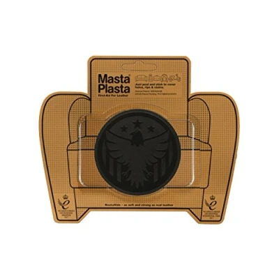 Image of MastaPlasta Instant Self Adhesive Premium Suede and Velvet Repair Patch Black Eagle 8cm x (3in 3in). Upholstery Quality Patches for Seating, Car Interiors, Bags, Jackets &amp; More