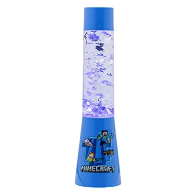 Image of Paladone Minecraft Glitter Liquid Mood Light Officially Licensed Merchandise Lava Lamp Night Desk Bedside