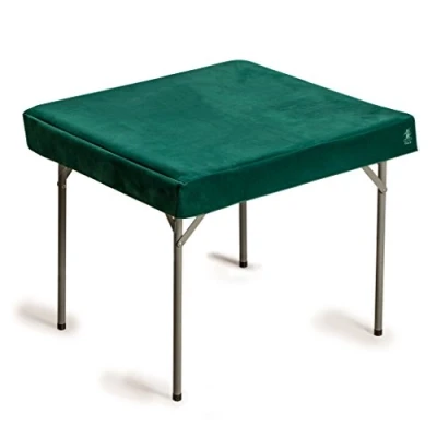 Image of Yellow Mountain Imports Professional Grade Green Square Table Cover Perfect for Card Games, Mahjong, Dominos, Board and Dice Games 88.5 x centimeters (Table Only)