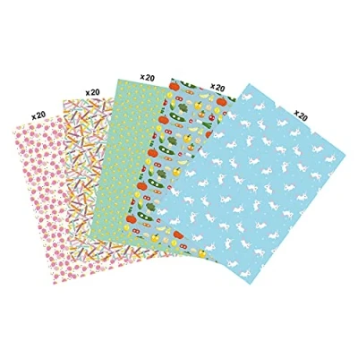 Image of Décopatch Ref MP014C Pack of 100 sheets Paper Each Sheet is 30 x 40cm, 5 Designs Included (20 each) Suitable for Wood, Metal, Plastic &amp; More Children