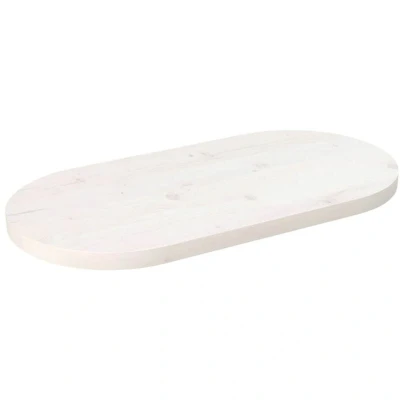 Image of vidaXL Table Top White 60x30x2.5 cm Solid Wood Pine Oval