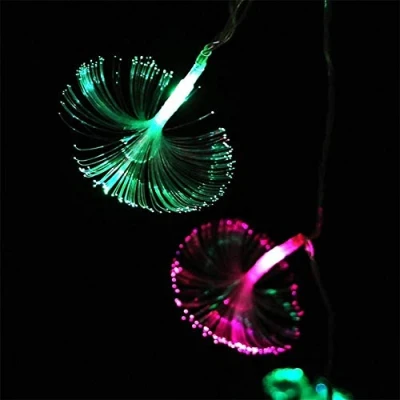 Image of ausuky 2.5M 10 LED Battery String Lights Fibre Optic Flower Fairy Decorative Christmas Wedding Party (Multicolor)