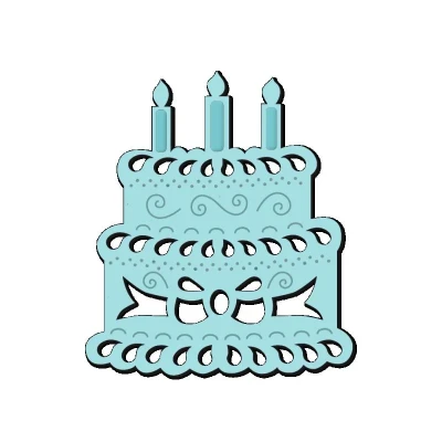 Image of Sweet Dixie SDD122 Birthday Cake Die, Metal, Grey, 5.8x5.1x0.1 cm