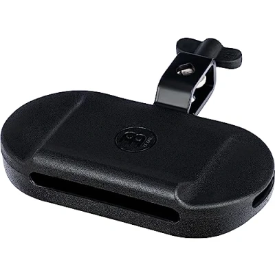 Image of Meinl Percussion Medium Pitch Block Drum Set Accessory With Mounting Clamp Sound PE Plastic, Black (MPE3BK)