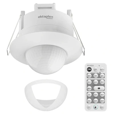 Image of Oktaplex Sam Built in Motion Sensor 360 Including Remote Control Infrared 230 V Presence Flush Mounted Indoor White