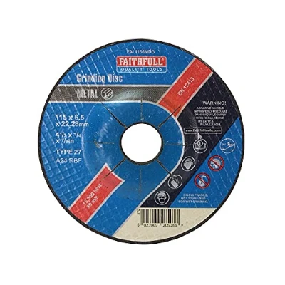 Image of Faithfull FAI1156MDG Metal Grinding Disc Depressed Centre 115 x 6.5 22.23