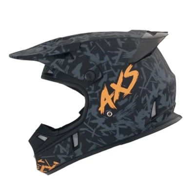 Image of Woljay Motocross Dirt Bike Helmet Off Road Street BMX MX Full Face Helmets for Unisex Adult Youth Kids DOT (M,Orange AXS)