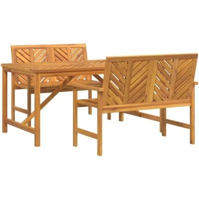 Image of vidaXL 3 Piece Garden Dining Set Solid Wood Acacia