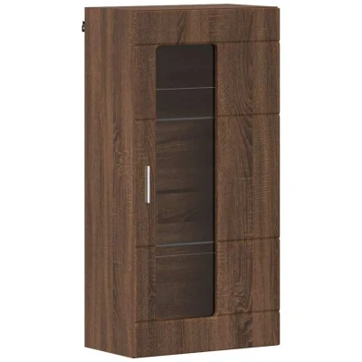 Image of vidaXL Wall mounted Cabinet Brown oak 55 x 29 100 cm Engineered wood