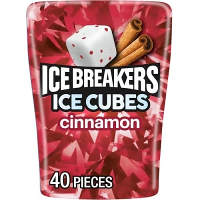 Image of Ice BREAKERS Cubes Sugar Free Gum, Cinnamon, 40 Piece