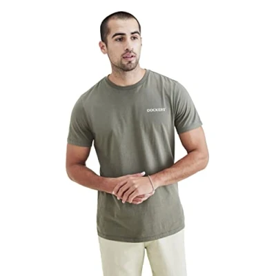 Image of Dockers Men&#039;s Logo Tee T Shirt, Stencil Camo, XL UK