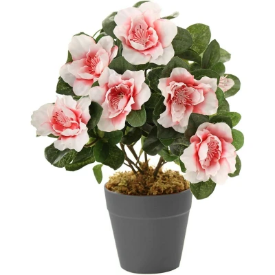 Image of Best Artificial 27cm Azalea Plug Plant Pot NOT Included (Pink)