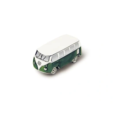 Image of BRISA VW Collection Volkswagen Refrigerator Office Pinboard Magnet T1 Bus 3D Mini Model (Classic Bus/Green)
