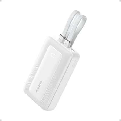 Image of Anker Zolo Power Bank, 10,000mAh 30W Max Fast Portable Charger with Built in USB C and MFi Certified Lightning Cables, 1 C, A, Battery Pack for iPhone 16/15/14 Series, Galaxy, more