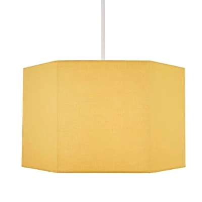 Image of LITECRAFT Glow Light Shade 30cm Easy Fit Hexagon Lampshade Ochre