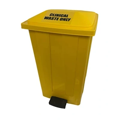Image of Chabrias Ltd 50L Litre Yellow Medical Clinical Recycling Commercial Utility Waste Trash Pedal Bin (1)