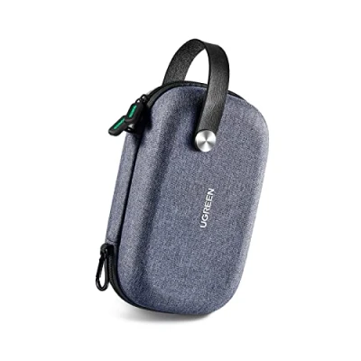 Image of UGREEN Travel Accessories Bag, Portable Cable Organiser Bag Electronics Small Gadget Pouch, Hard Case for Charger Adapter Power Bank Drive(Grey)