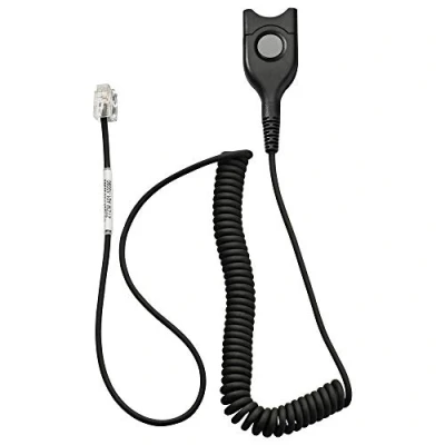 Image of Sennheiser CSTD 08 Cables for telephones with standard microphone sensitivity (Bottom cable: Easy Disconnect To Modular Plug Coiled cable code 08, be used direct connection)