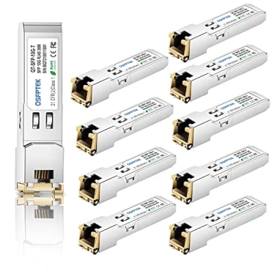 Image of 10Pack 10GBASE T SFP+ to RJ45 Copper Module Mini GBIC Transceiver for Cisco SFP 10G S, Ubiquiti UF , Mikrotik, Supermicro, CAT6A/CAT7, up 100FT(30M)