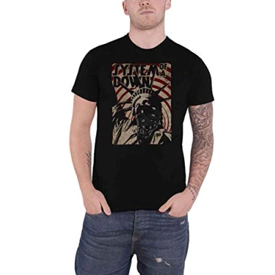 Image of System of A Down T Shirt Liberty Bandit Band Logo Official Mens Black XL
