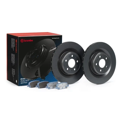 Image of 118863200B, 800824400A, 800824400B, 800824500B Brake disc and pads set BREMBO KT 08 004 TESLA: Model 3