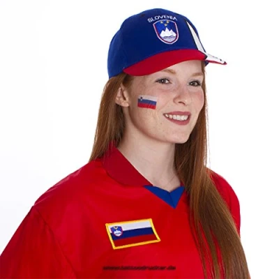 Image of 20 x Slovenia Temporary Tattoo Set Fan Flag (25