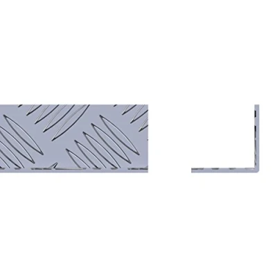 Image of STORMGUARD 18AM037 Checker Internal Angle Profile Plates, Aluminium, 1000 x 40 2mm, Set of 2 Pieces