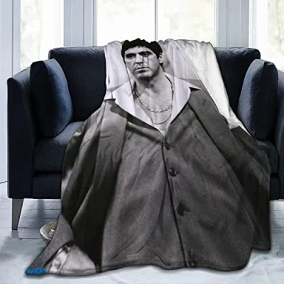 Image of Al Actor Pacino Printed Blanket Throw Lightweight Super Soft Micro Fleece Blankets Fit Couch Bed Living Room Sofa Chairch Black