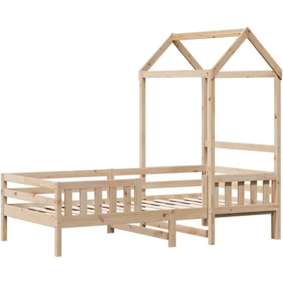 Image of vidaXL Bed Frame with Roof without Mattress 100x200 cm