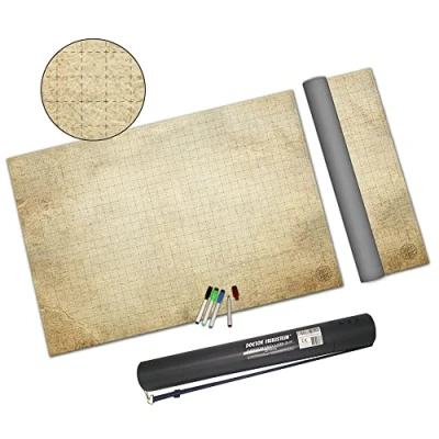Image of Dungeon Grid Game Mat, Must Have Accessory for Role Playing, War Games, Board Compatible with D&amp;D, Pathfinder and Warhammer, Reusable, Durable Portable