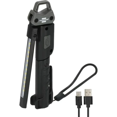 Image of Brennenstuhl Rechargeable LED Torch HL 400 AC/LED Work Light with Integrated Battery (400lm, 3 Sources, Duration max. 6h, incl. USB C Charging Cable)