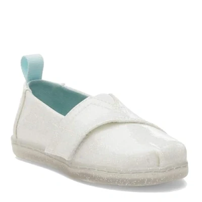 Image of TOMS Girl&#039;s Classic Alpargata Loafer Flat, White Confetti Coated Glitter, 2 UK