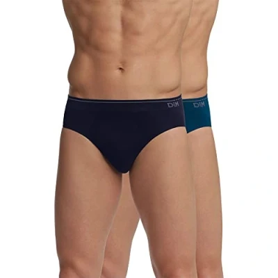 Image of DIM Men&#039;s Seamless Cotton x2 Brief, Midnight Blue/Denim Blue, L