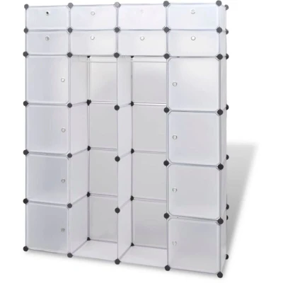 Image of vidaXL Modular Cabinet 18 Compartments White 37x146x180.5 cm