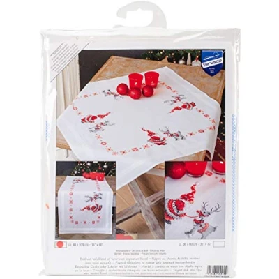 Image of Vervaco Embroidery Kit: Runner: Christmas Elves, Acrylic, NA, 40 x 100cm