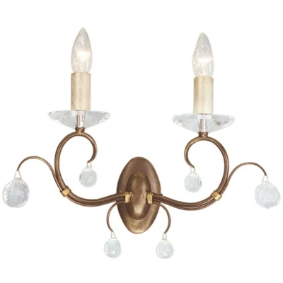 Image of Lunetta 2 Light Indoor Candle Wall Bronze Patina, E14