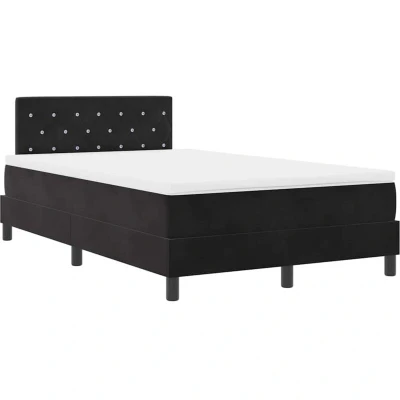 Image of Box Spring Bed with Mattress Black 120x200 cm Velvet Vidaxl