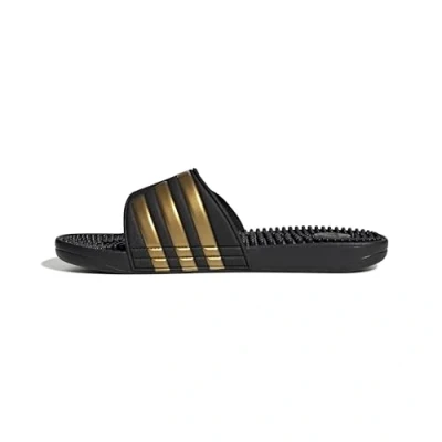 Image of adidas Unisex Adissage Slides, Core Black/Gold Metallic/Core Black, 4 UK
